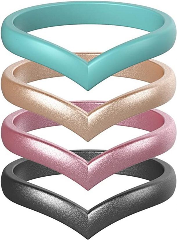 10 Sweet Stackable Silicone Wedding Rings That Won't Bust Your Budget