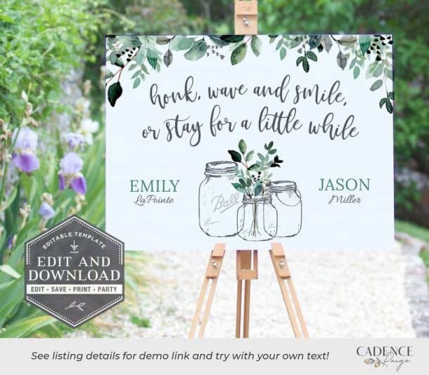 7 DriveBy Bridal Shower Signs We’re Madly In Love With