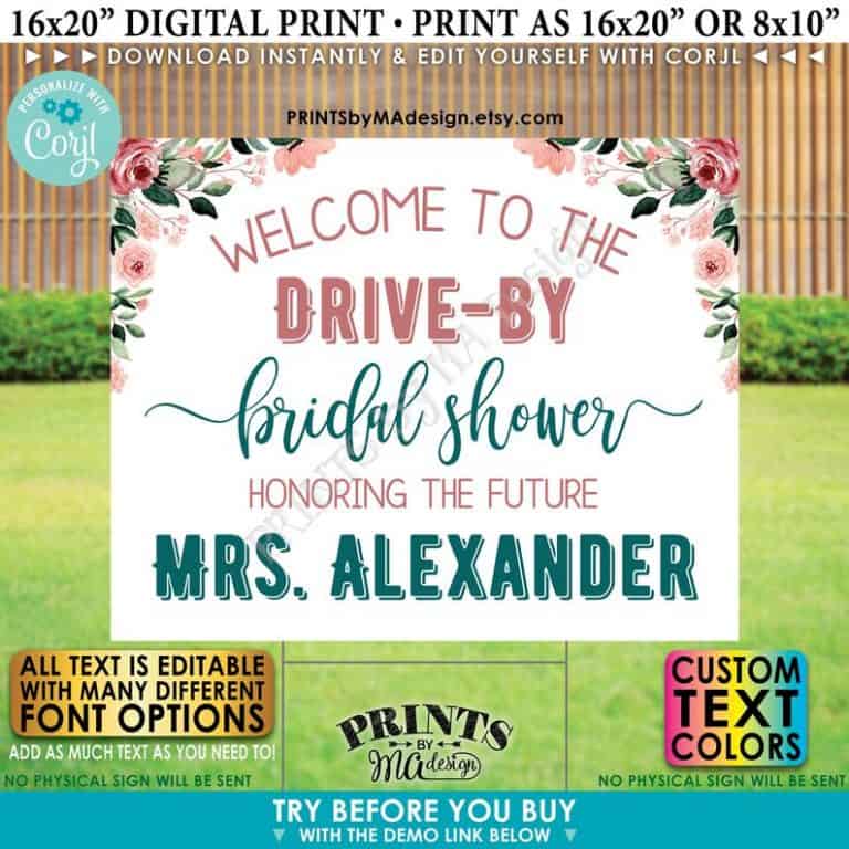 7 DriveBy Bridal Shower Signs We’re Madly In Love With