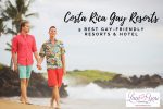 a lovely gay couple walking at the beach in a costa rica gay resort