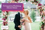 bride and groom kissing with a beautiful flower decorations background