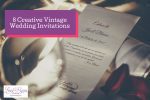 white-themed vintage wedding invitations