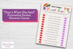 That's What She Said LGBTQ Bridal Shower Printable Game