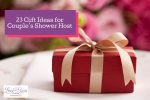 red gift box with peach ribbon: what are the best gift ideas for couples shower host?