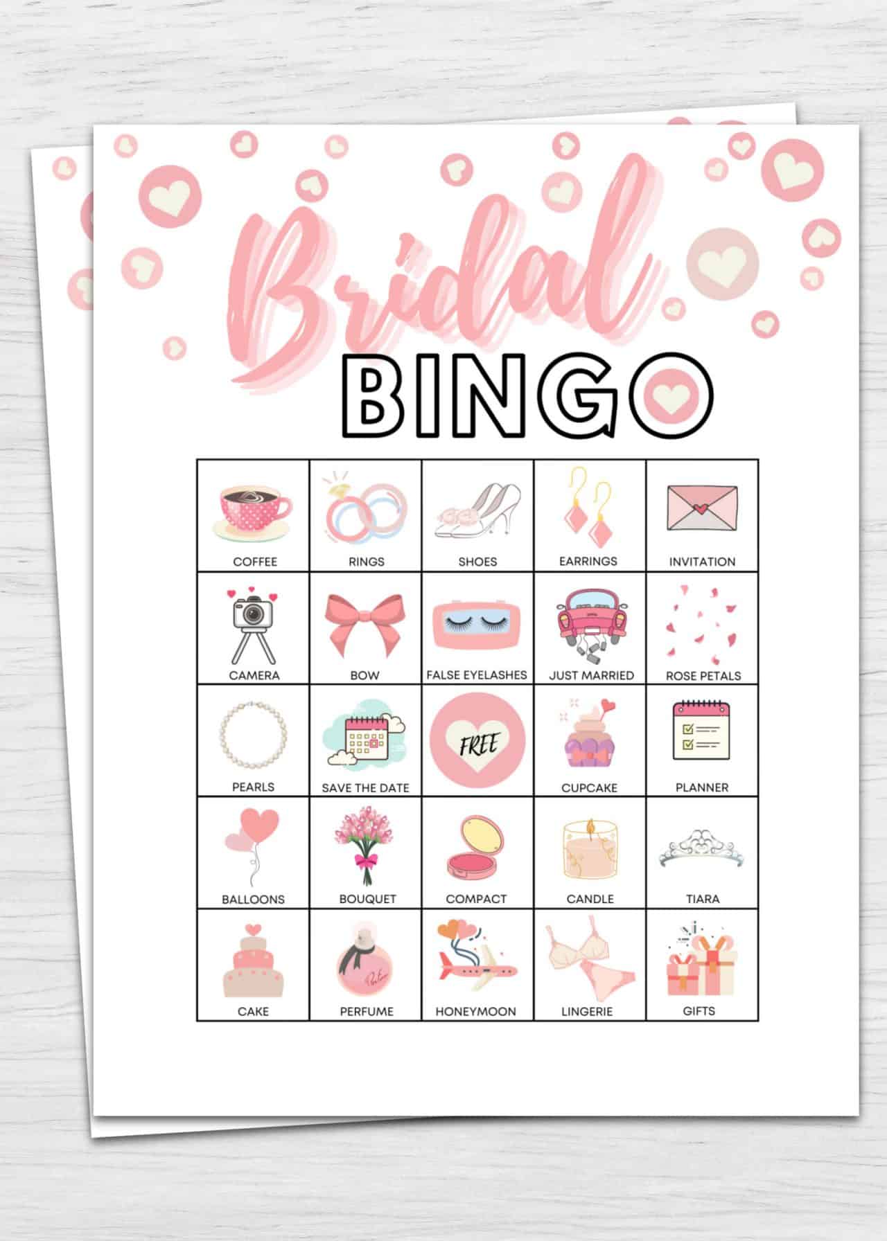 Bridal Bingo Printable Shower Game