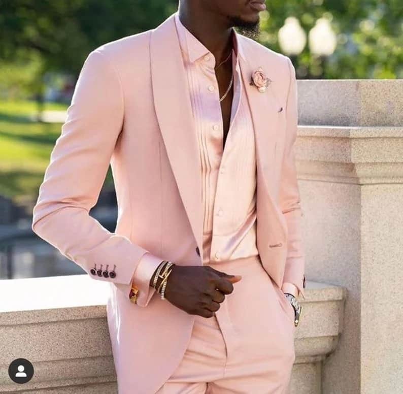 tomboy wedding outfit pink