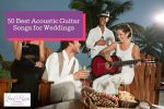 bride playing acoustic guitar songs for wedding