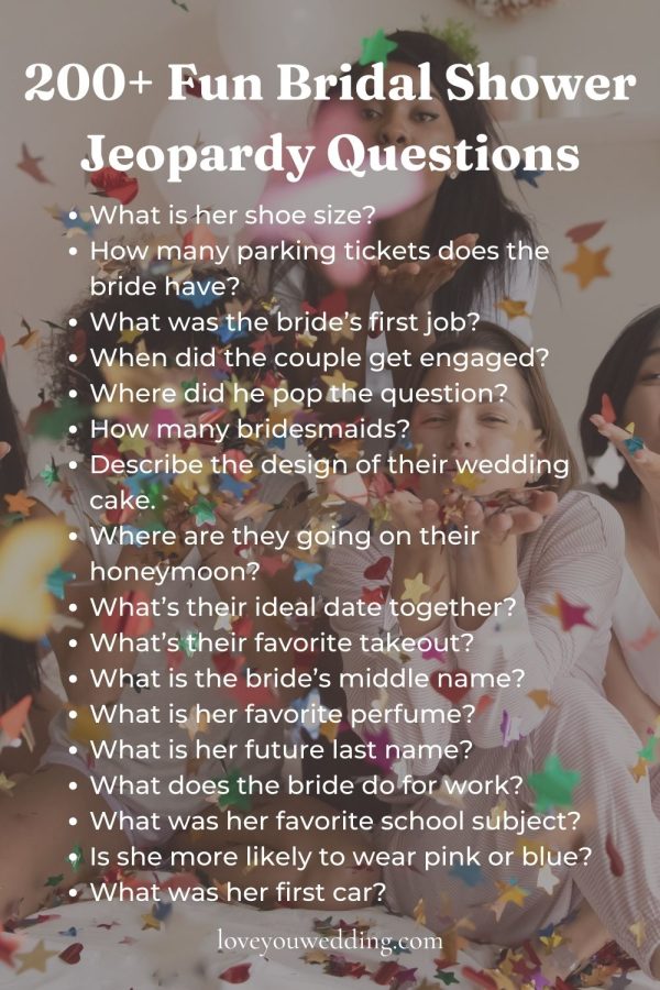 200+ Jeopardy Questions to Entertain Guests at the Bridal Shower