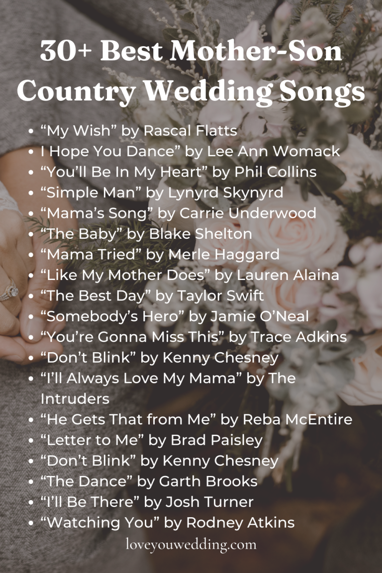 30 Best Mother Son Wedding Country Songs For a Memorable Celebration
