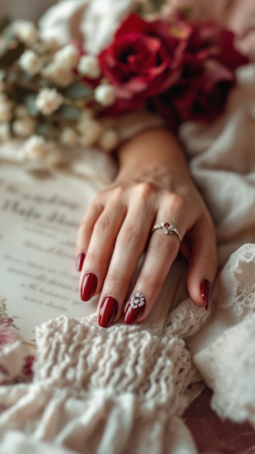 15 Stunning Maroon Wedding Nail Ideas for Your Big Day