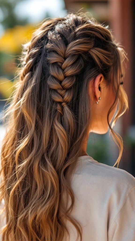 A woman with medium-length hair styled in bubble braids