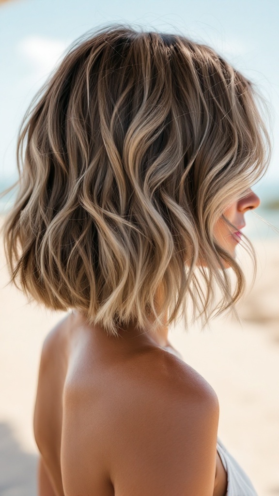 Medium bob hairstyle with chic textured waves