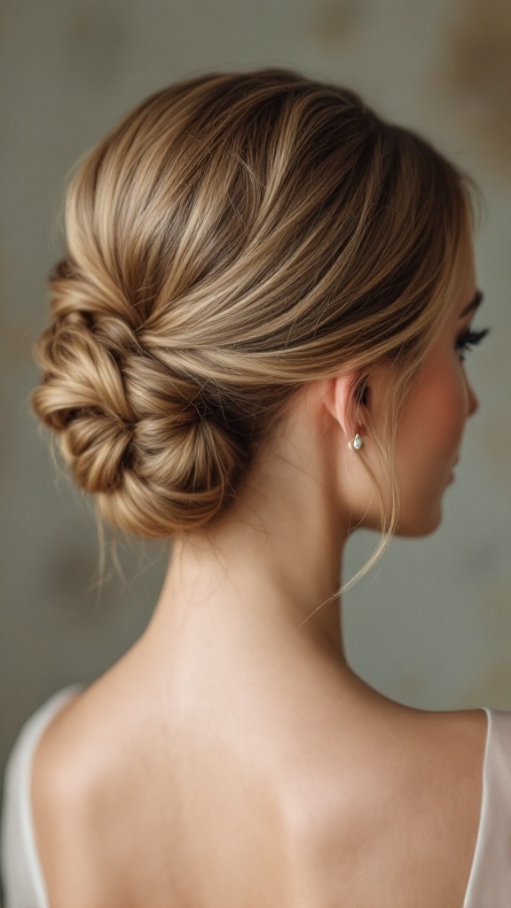 Elegant classic French twist hairstyle for long hair