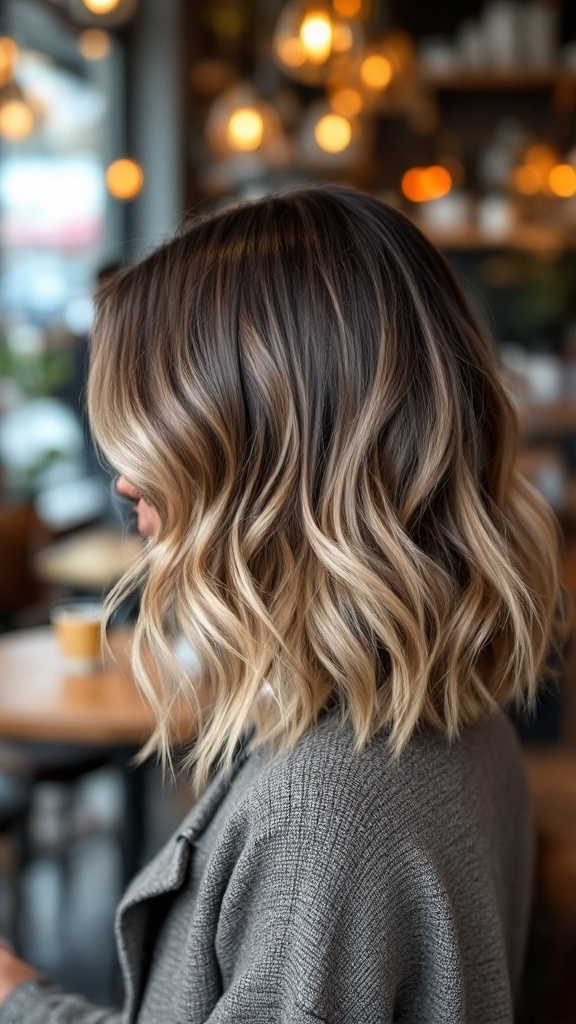 A stylish layered bob hairstyle with curly ends, showcasing natural curls.