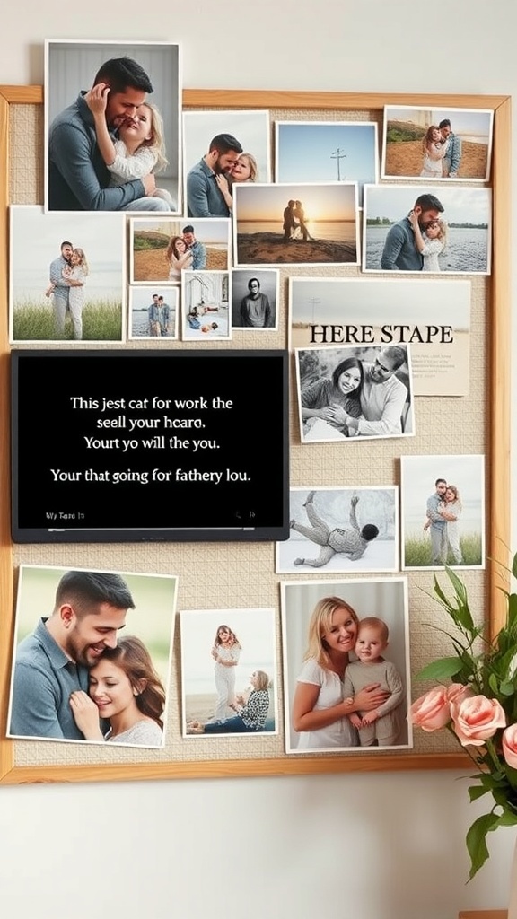 A collage of photos showing a father and daughter sharing moments together.